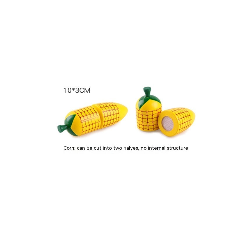 Wooden Vegetable Magnetic Children's Play House Cut Fruit Toys - Raifaonline