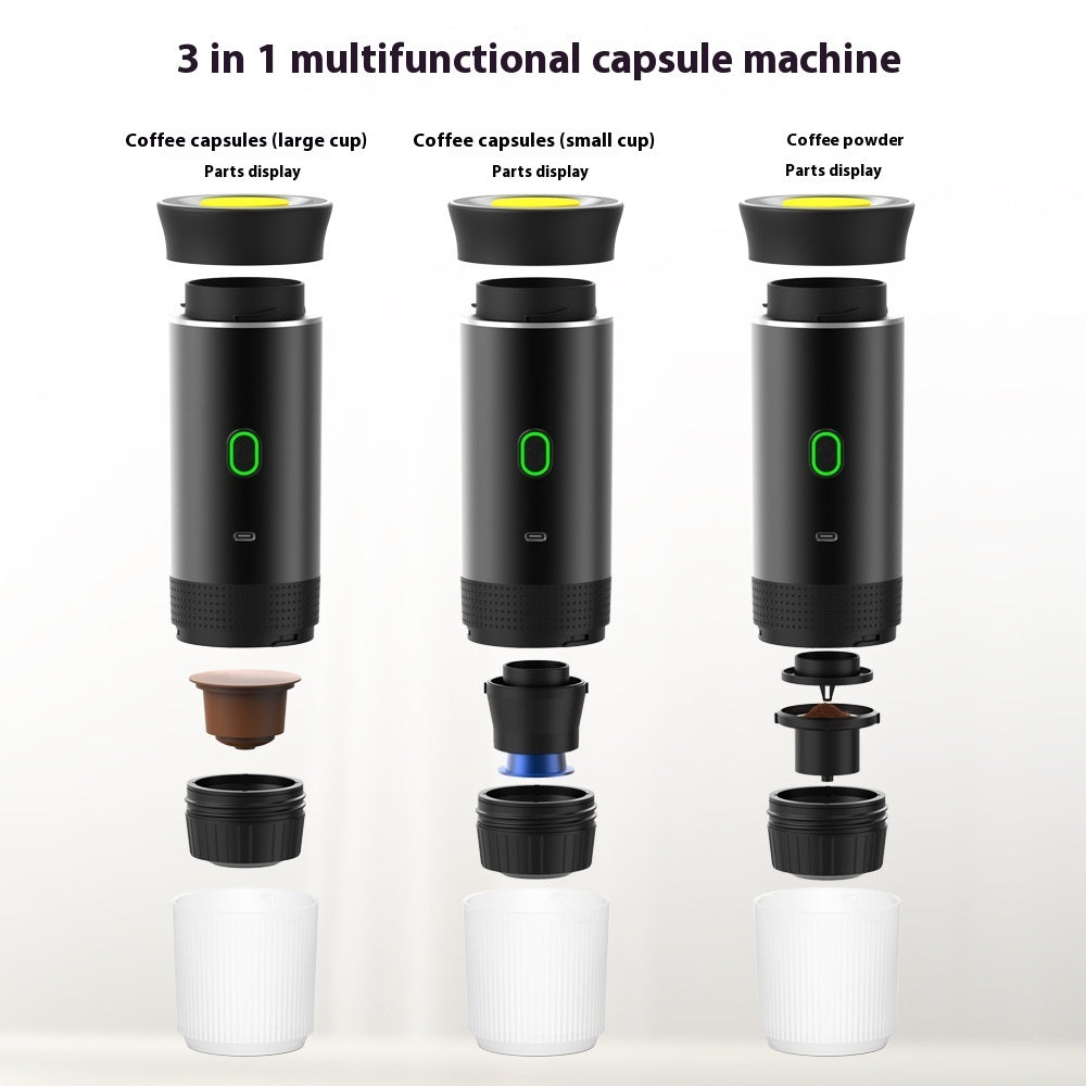 Portable Coffee Machine – 3-in-1 Espresso Maker with Grinder - Raifaonline