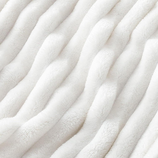 Bedsure Gentle Soft White Throw Blanket for Couch
