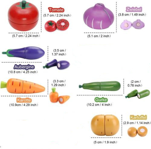 Wooden Vegetable Magnetic Children's Play House Cut Fruit Toys - Raifaonline