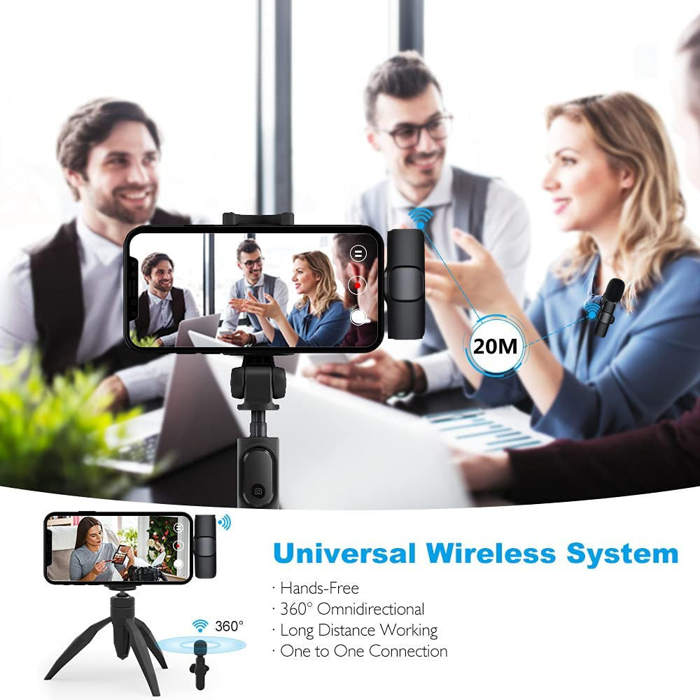 Wireless Lavalier Microphone Portable Audio Video Recording Mini Mic - Raifaonline