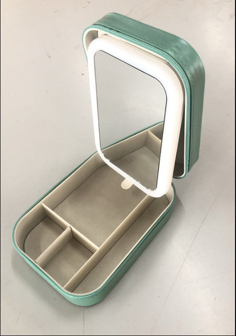 Makeup Storage Box With LED Light Mirror - Raifaonline