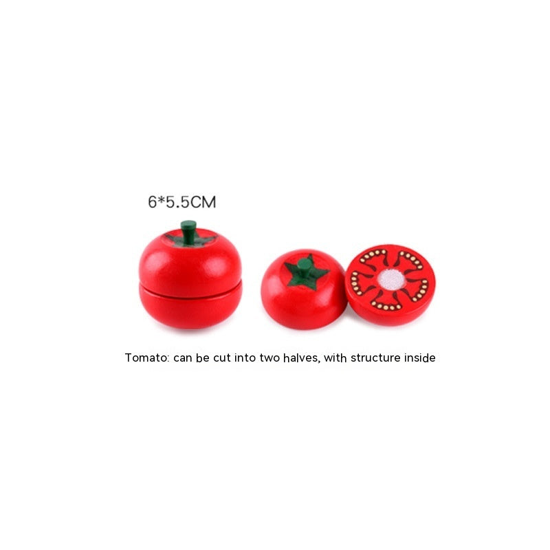 Wooden Vegetable Magnetic Children's Play House Cut Fruit Toys - Raifaonline