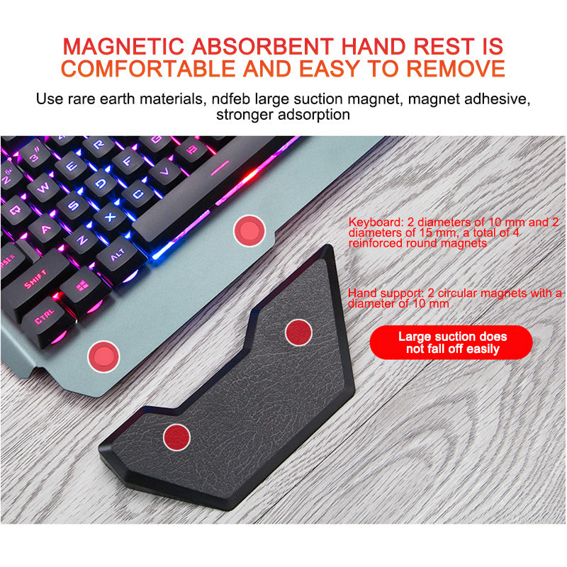 ErgonomicWired Gaming Keyboard with RGB Backlight Phone Holder - Raifaonline