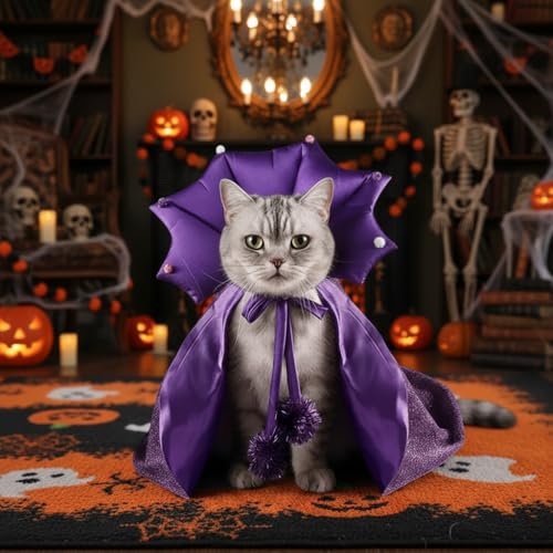 Reflective Halloween Pet Costume Cloak for Cosplay & Parties