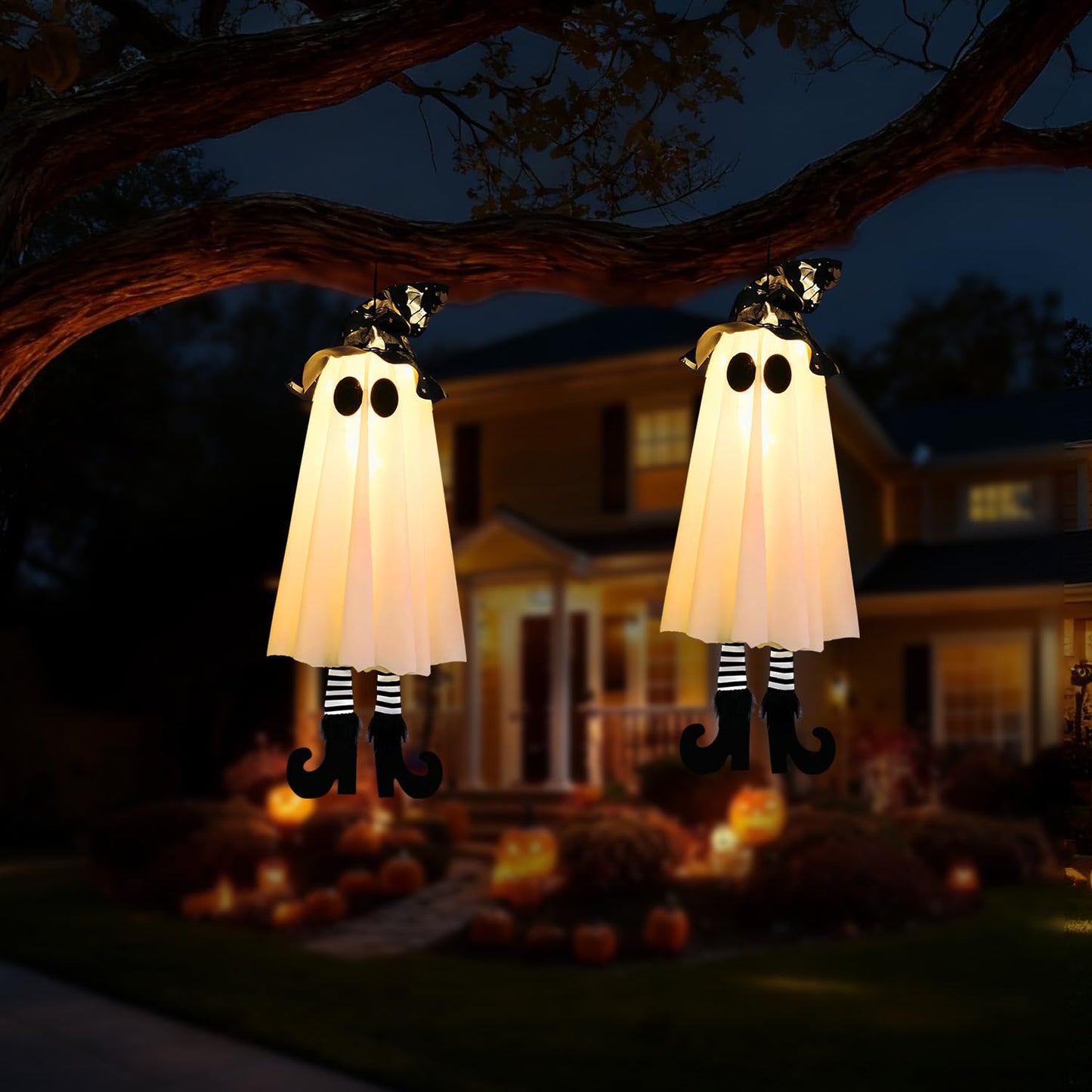 Halloween Decor Hanging Ghost Lights