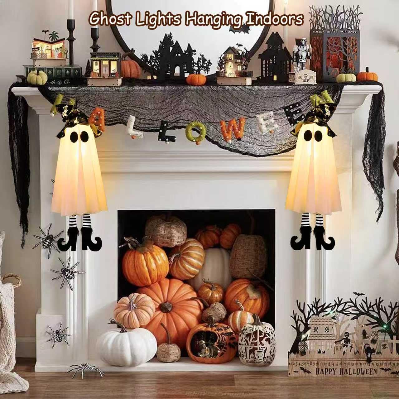 Halloween Decor Hanging Ghost Lights