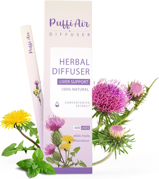 Upgraded Herbal Diffuser Pen for Liver Detox with Extracts of Milk Thistle, Dandelion, Chrysanthemum, and Mint - 600 Uses