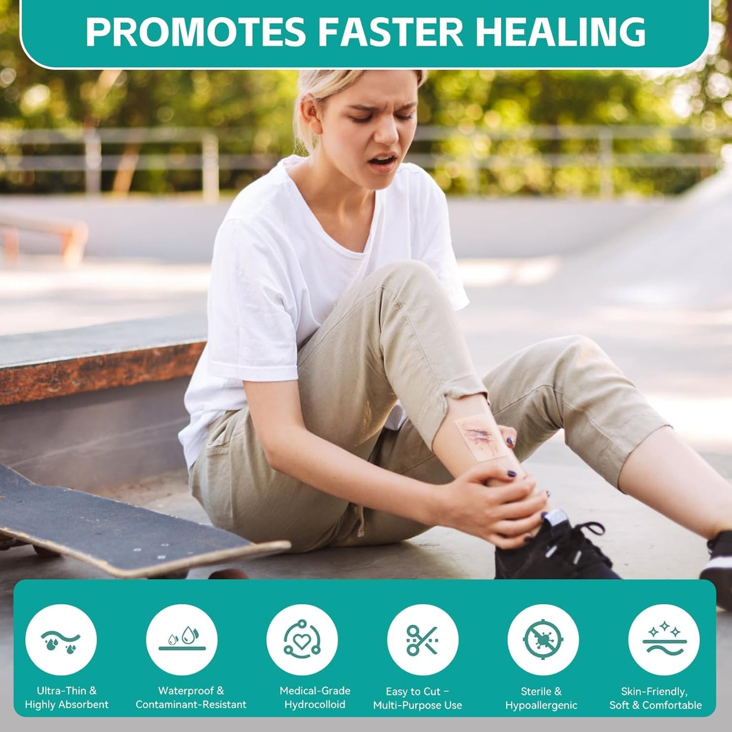 Upadated Hydrocolloid Bandages,2in*5ft Hydrocolloid Roll for Wound Care,Medical-Grade Hydrocolloid Patch Bandages with Self-Adhesive, Flexible & Waterproof DIY Size & Shape (2in*5ft)