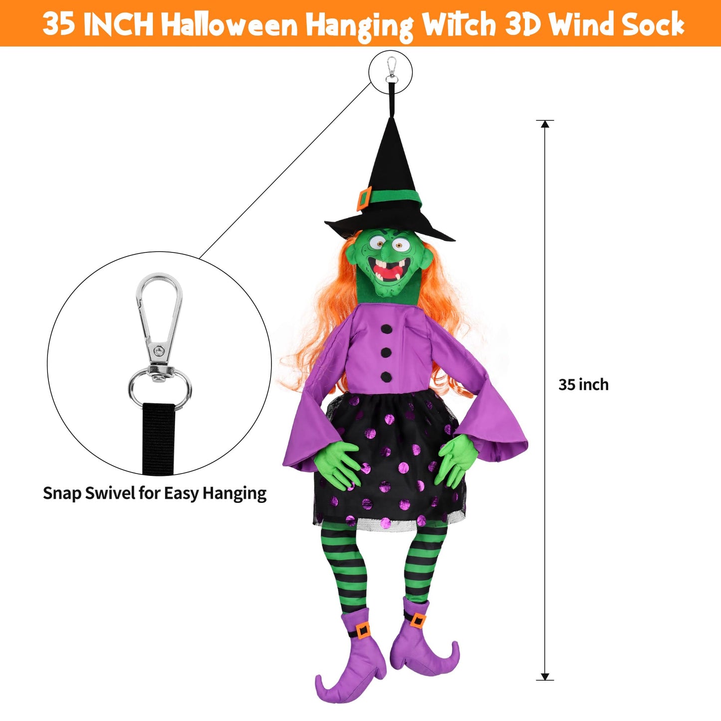 POPGIFTU 64" Crashing Witch into Tree