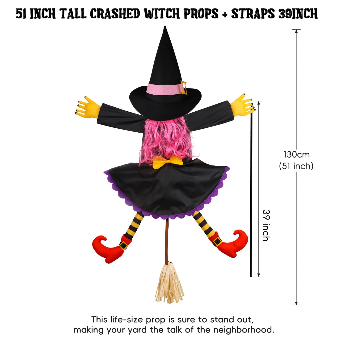 POPGIFTU 64" Crashing Witch into Tree
