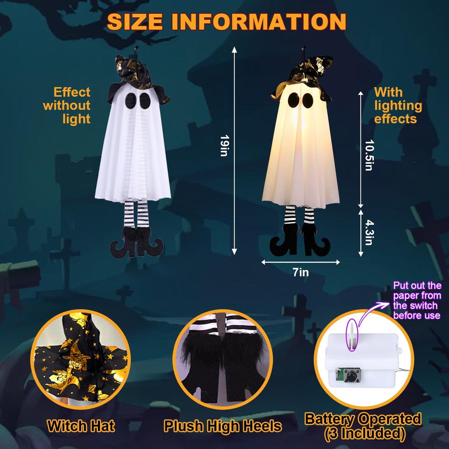 Halloween Decor Hanging Ghost Lights