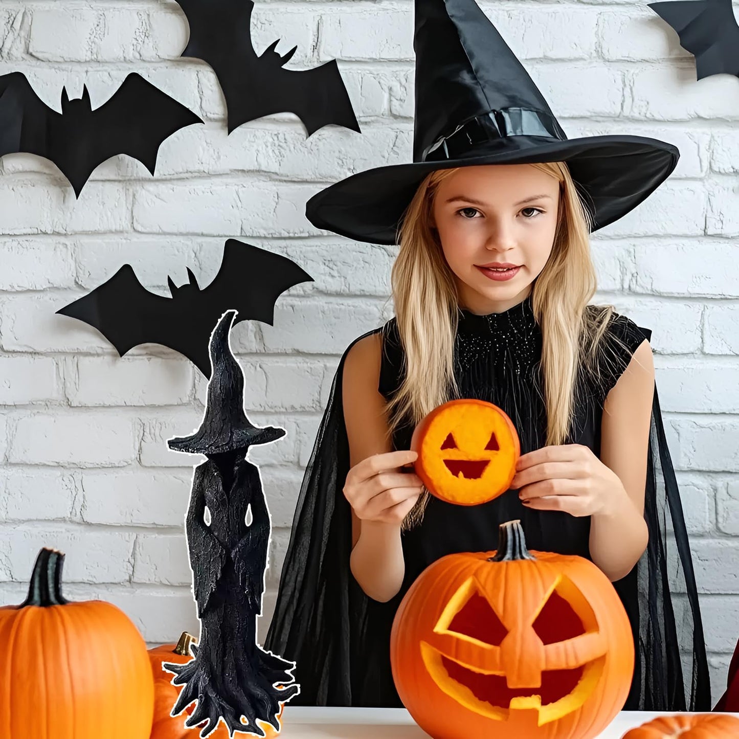 EAZZ Halloween Witch Statue β 20β Tall Resin Figurine with Gothic Details
