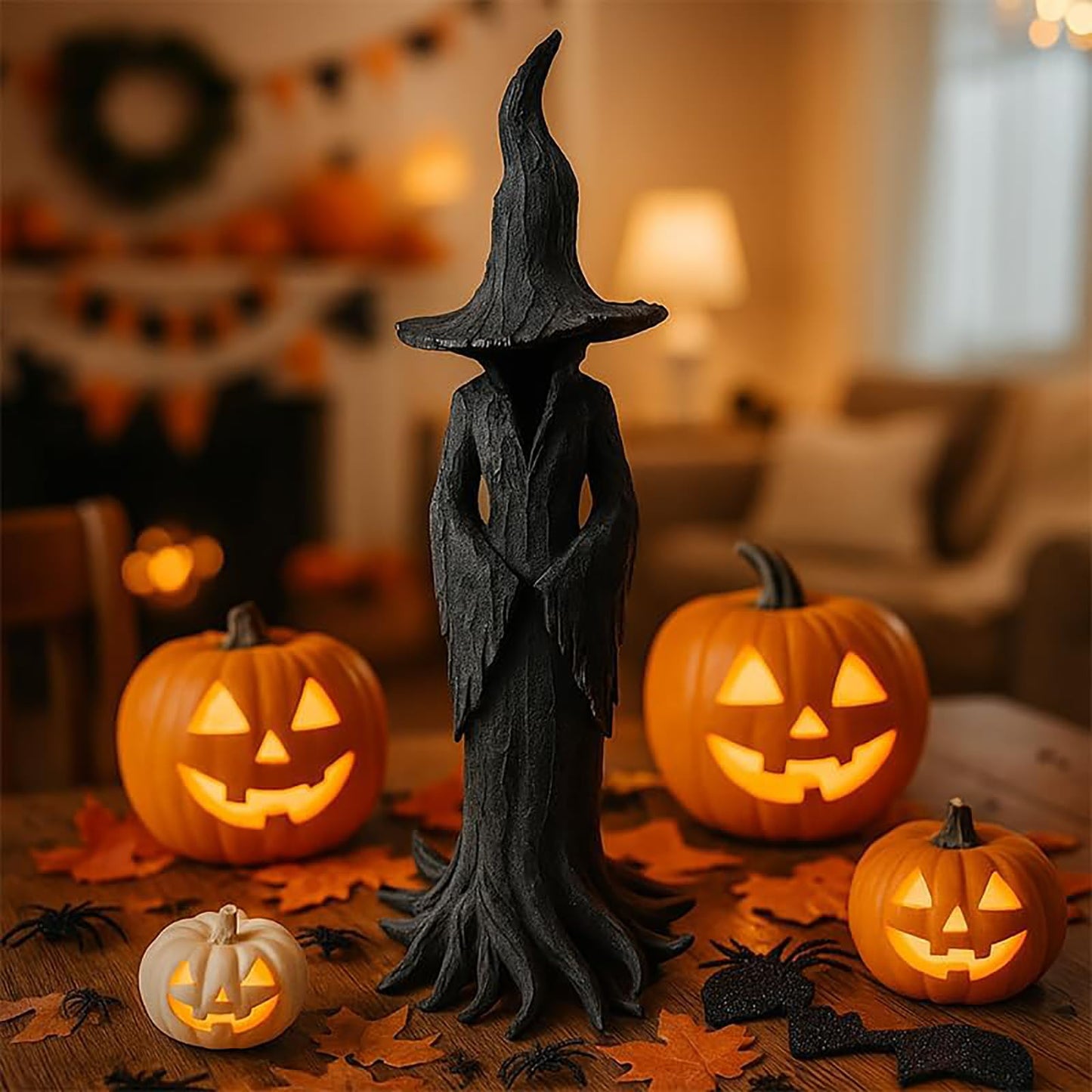 EAZZ Halloween Witch Statue β 20β Tall Resin Figurine with Gothic Details