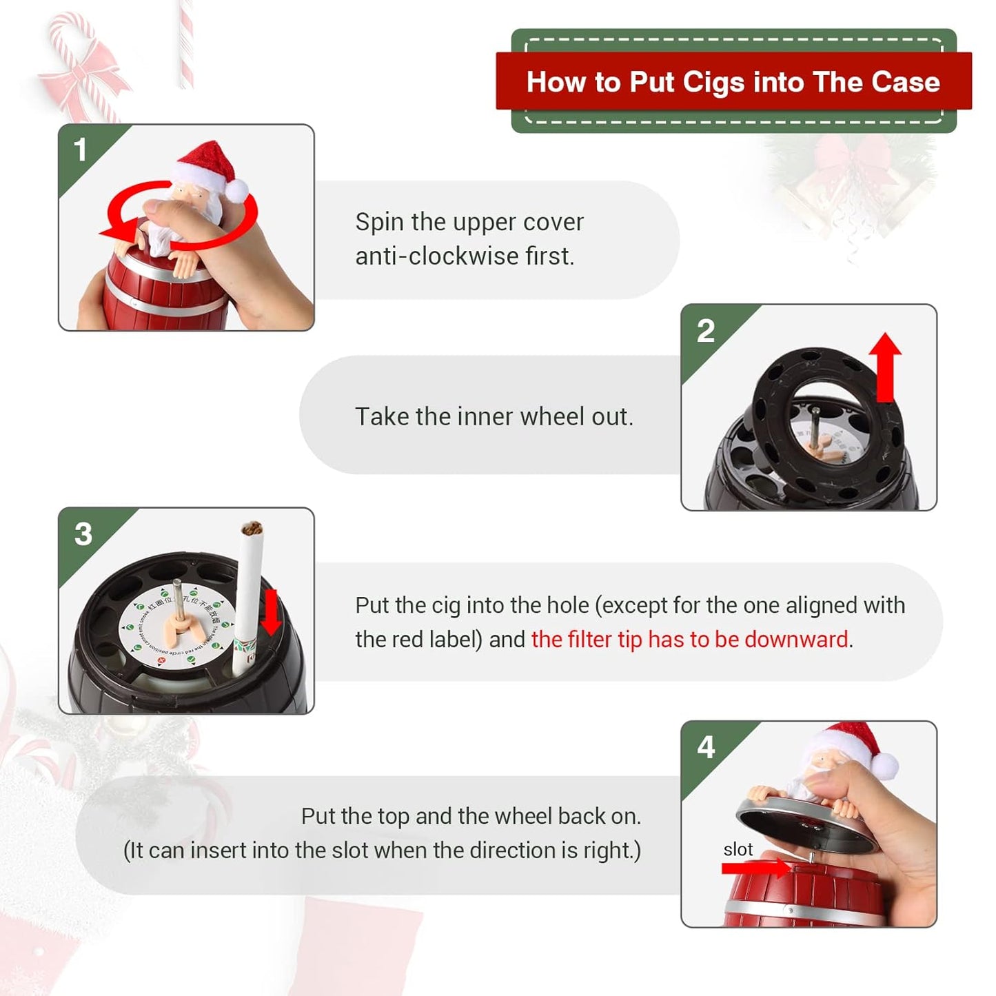 Funny Cigarette Dispenser for Christmas Party Home Decor