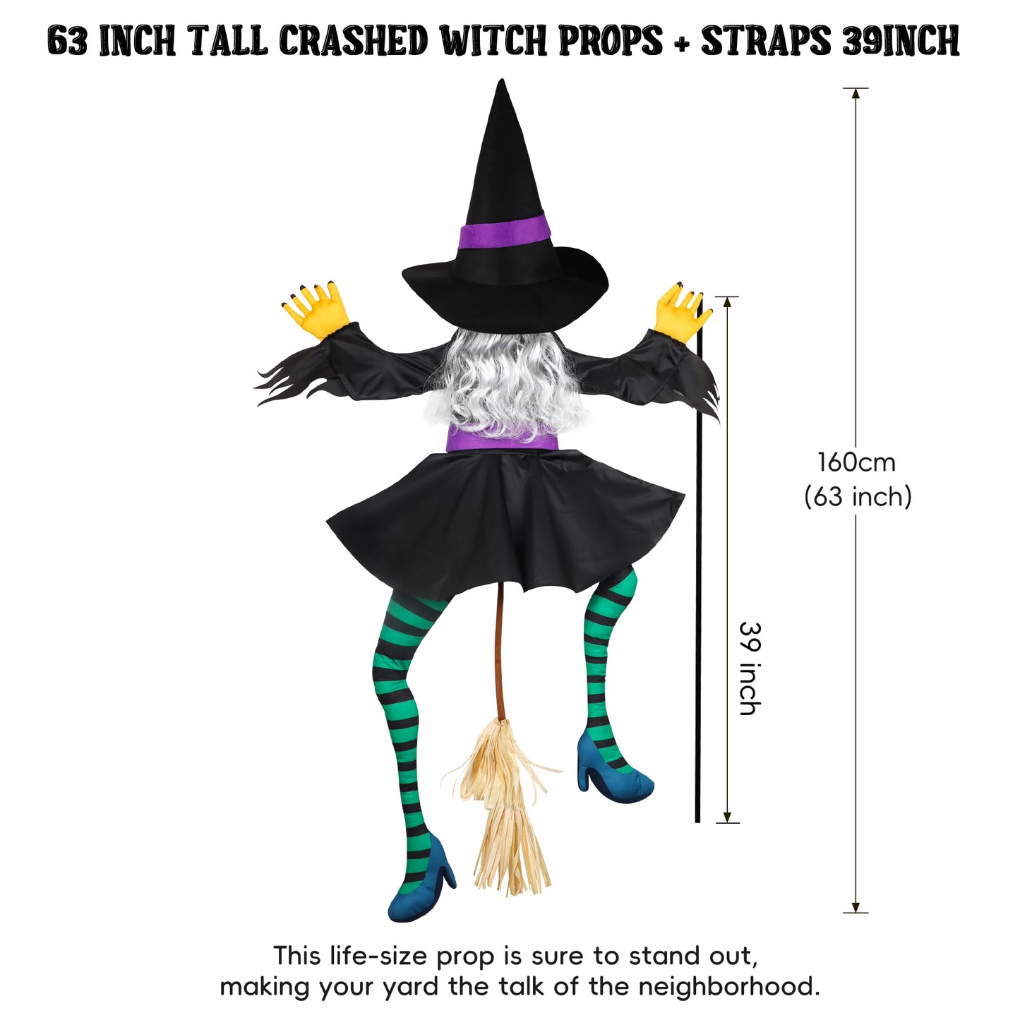 POPGIFTU 64" Crashing Witch into Tree