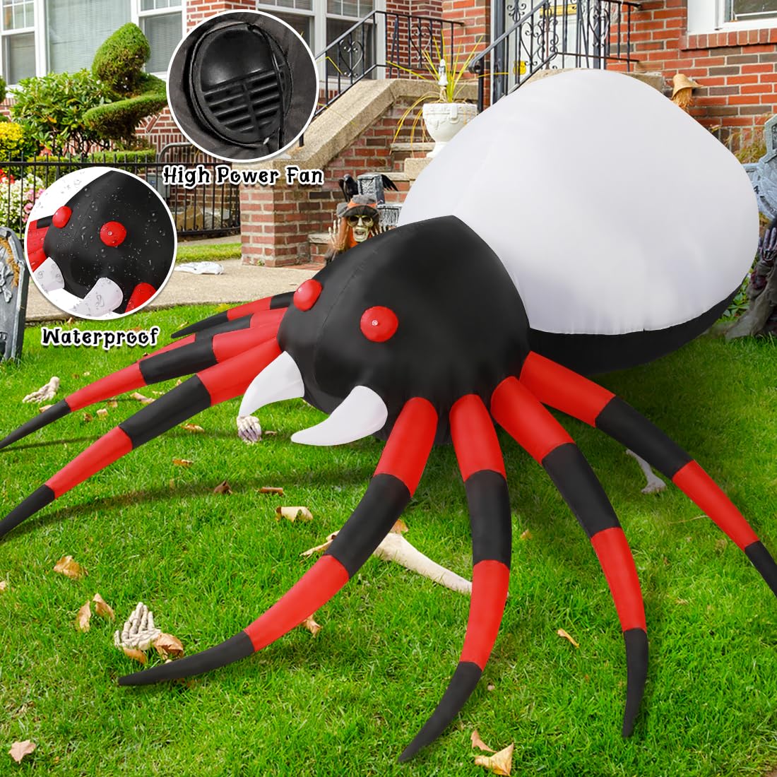 GOOSH 8FT Halloween Inflatable Spider