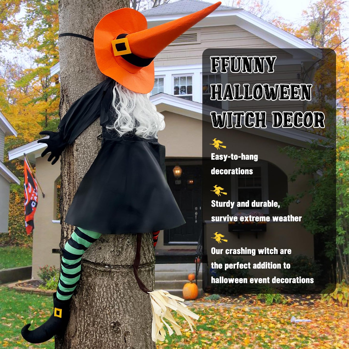 POPGIFTU 64" Crashing Witch into Tree