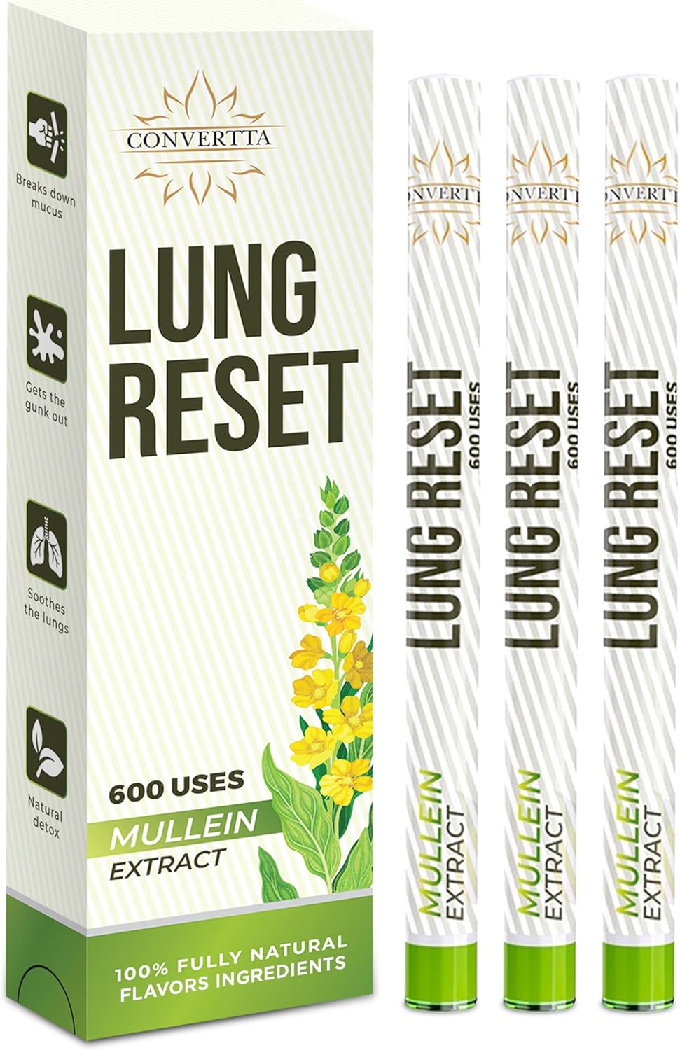 Lung Detox Mullein Diffuser Pen | Natural Mullein Leaf | Lung Health & Detox | Herbal Mullein Diffuser Pen 600 Uses