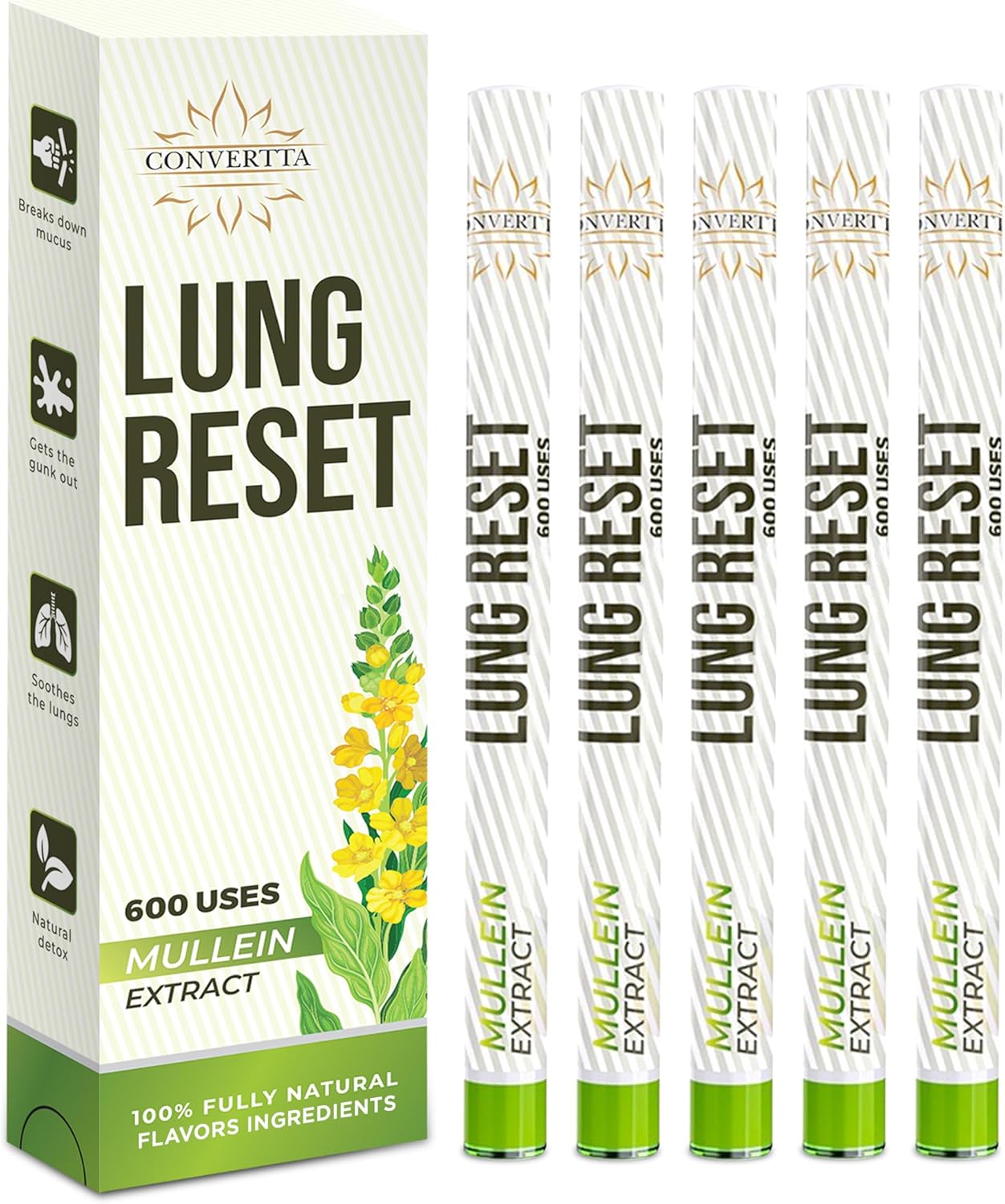 Lung Detox Mullein Diffuser Pen | Natural Mullein Leaf | Lung Health & Detox | Herbal Mullein Diffuser Pen 600 Uses