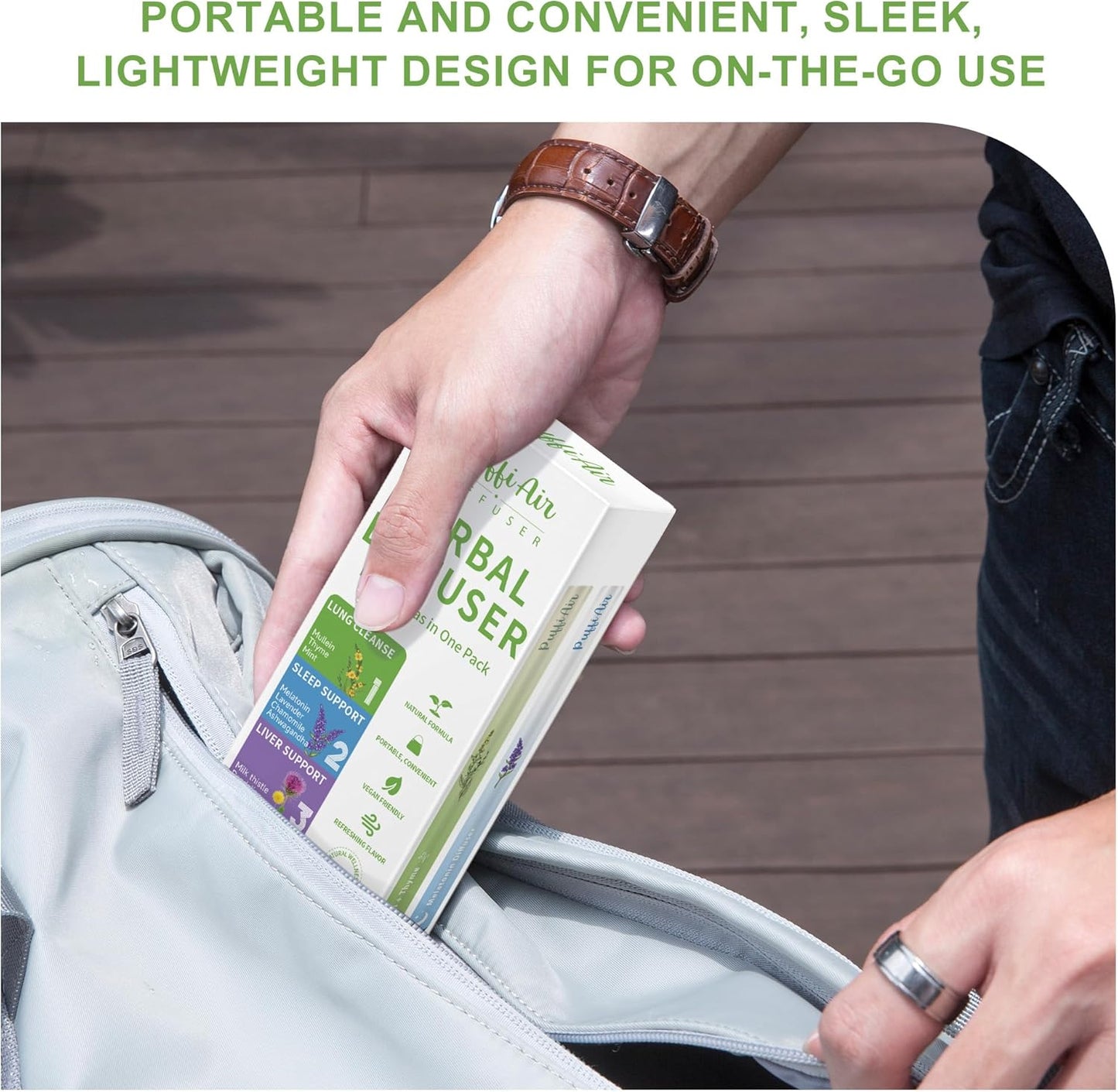 4-in-1 Wellness Herbal Diffuser Bundle | Natural Plant-Based Portable Aromatherapy for Energy, Sleep, Liver & Lung Support | 600 Uses Per Stick, Pocket-Sized Design