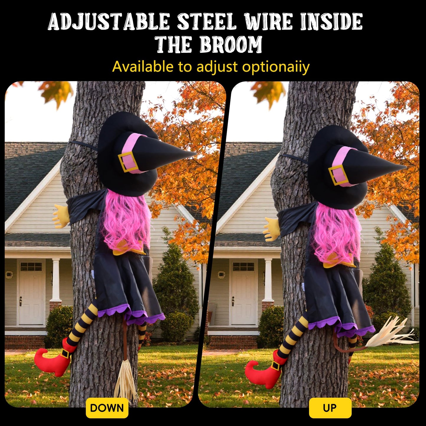 POPGIFTU 64" Crashing Witch into Tree