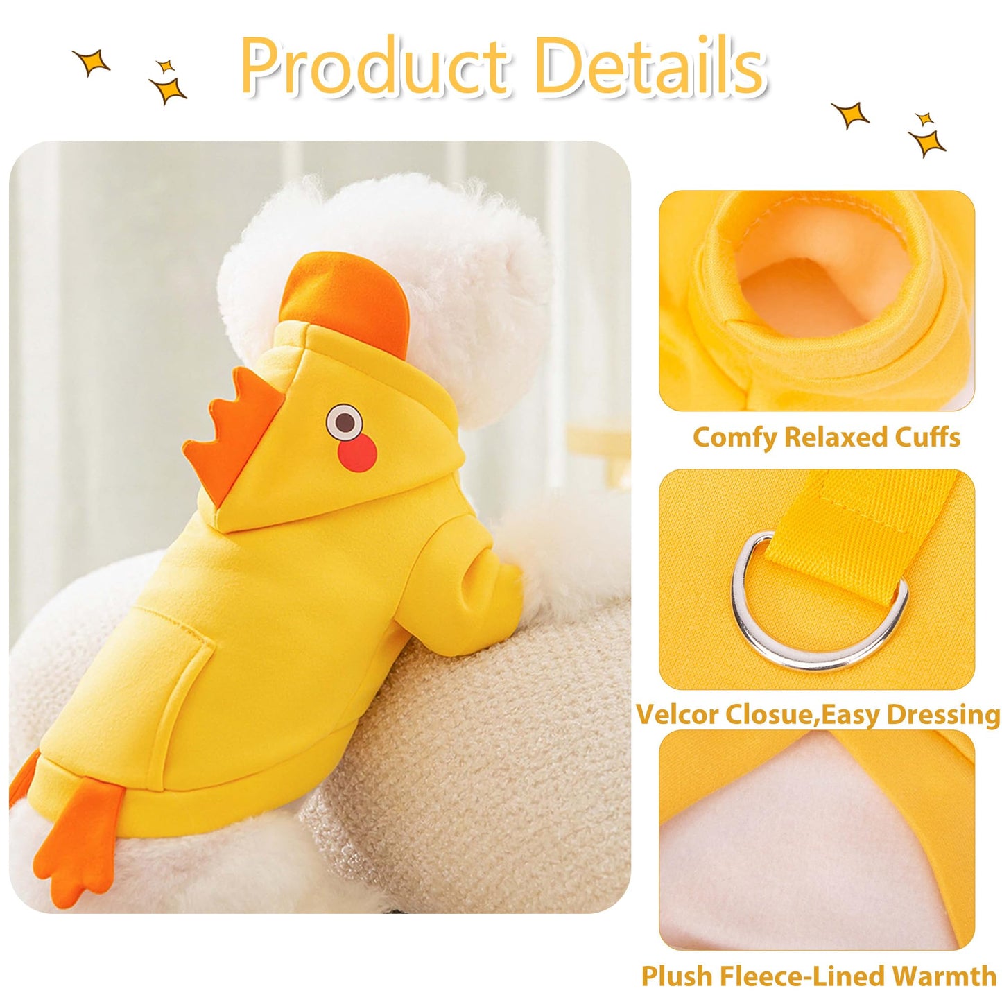 Funny Halloween Outfit for Small & Medium Pets, Warm Hoodie with