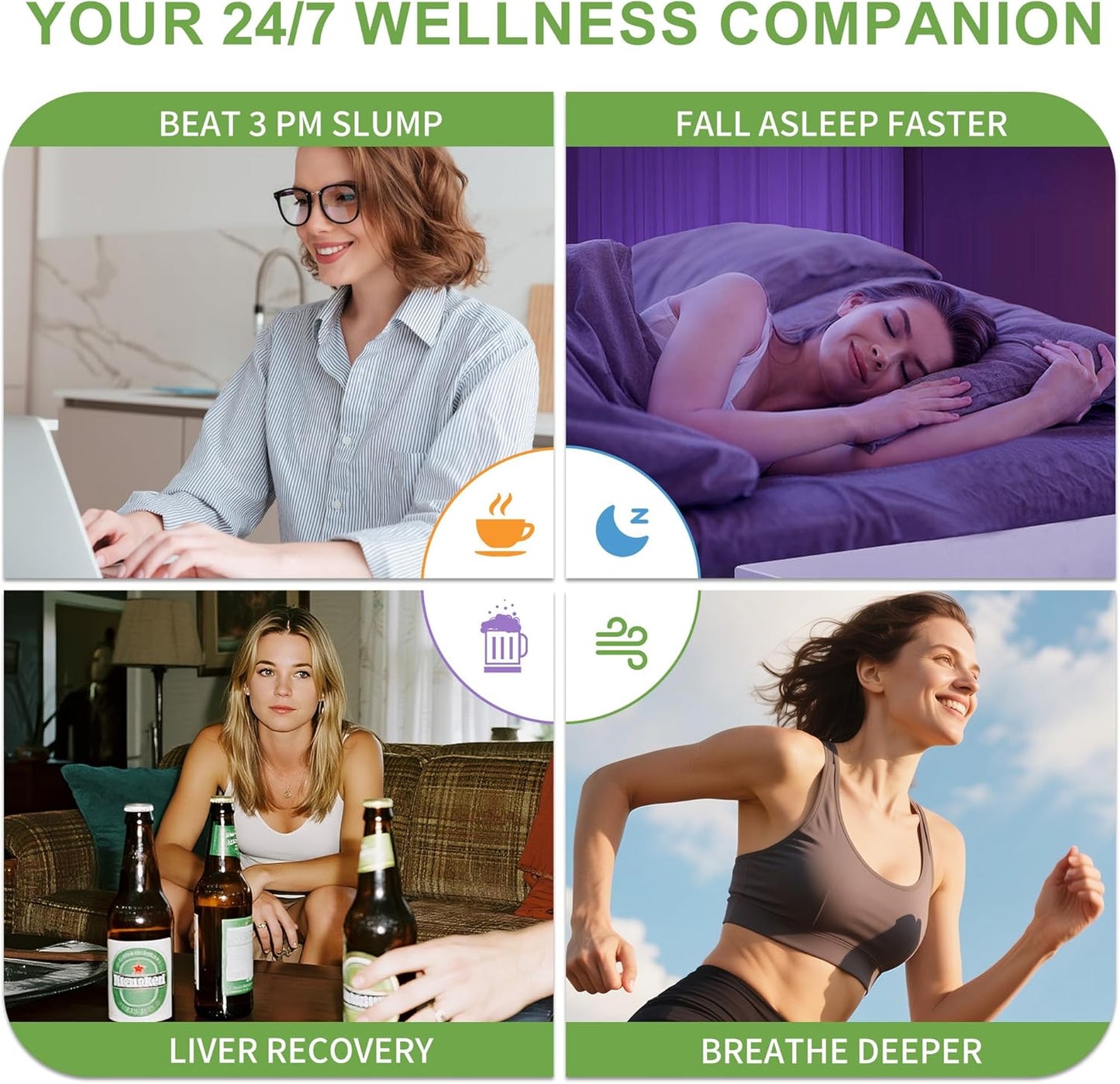 4-in-1 Wellness Herbal Diffuser Bundle | Natural Plant-Based Portable Aromatherapy for Energy, Sleep, Liver & Lung Support | 600 Uses Per Stick, Pocket-Sized Design