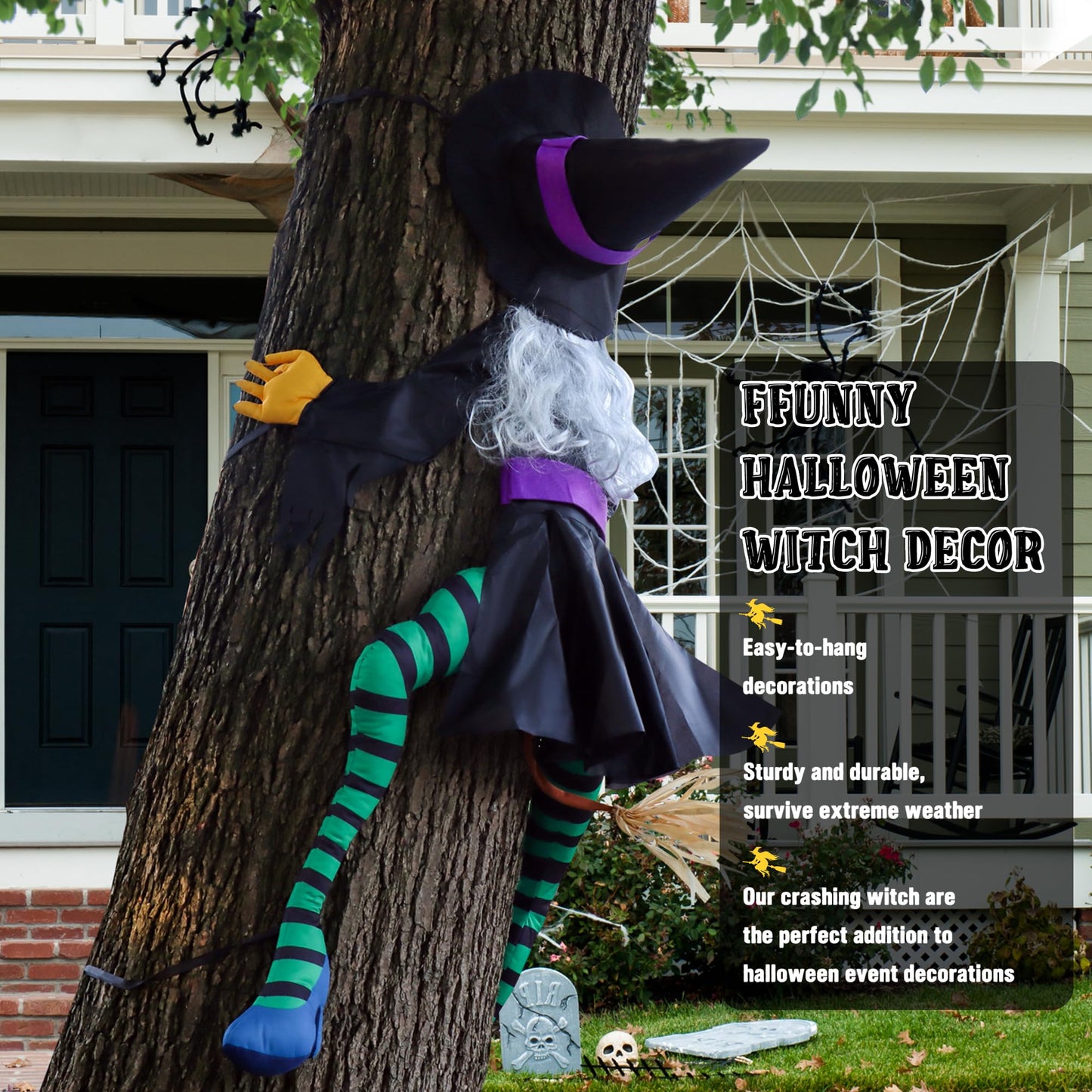 POPGIFTU 64" Crashing Witch into Tree