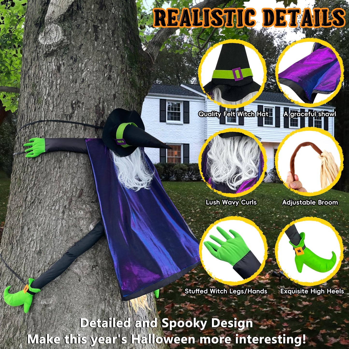 POPGIFTU 64" Crashing Witch into Tree