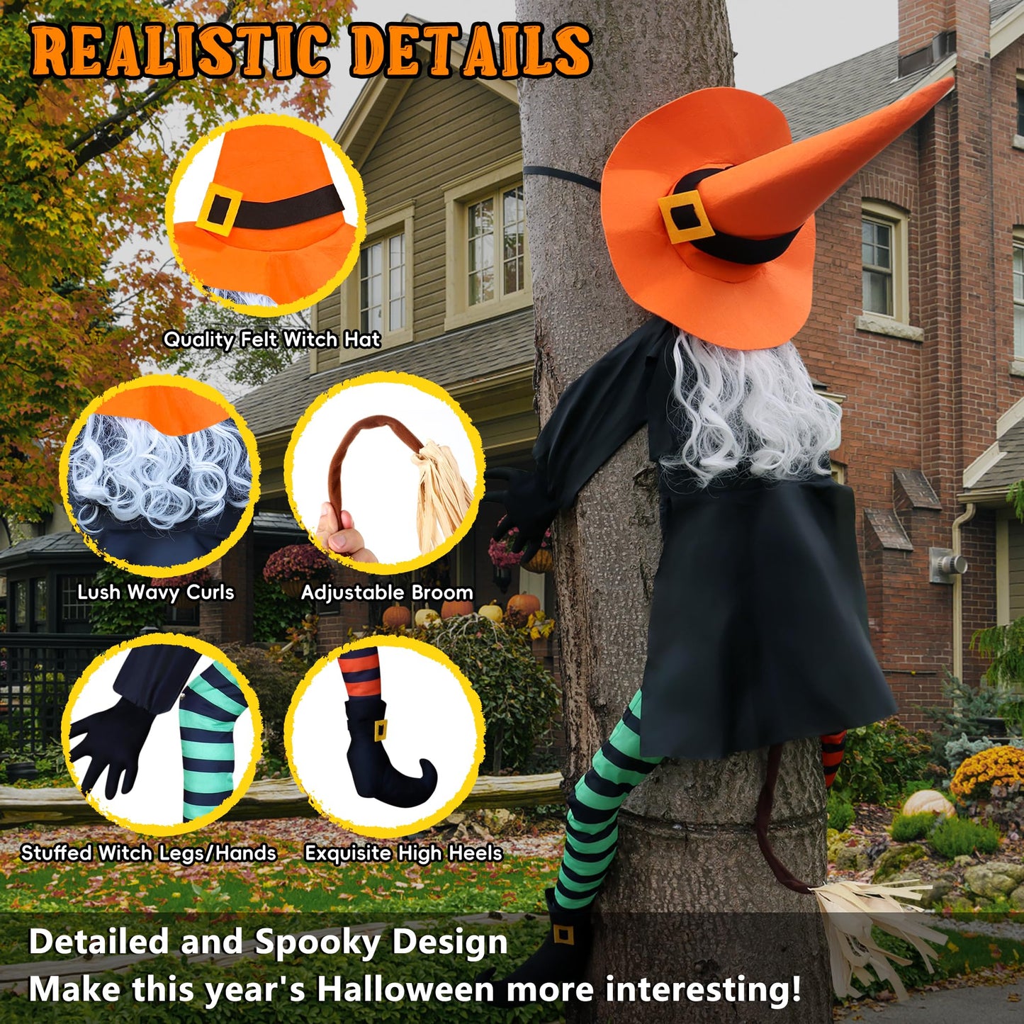 POPGIFTU 64" Crashing Witch into Tree
