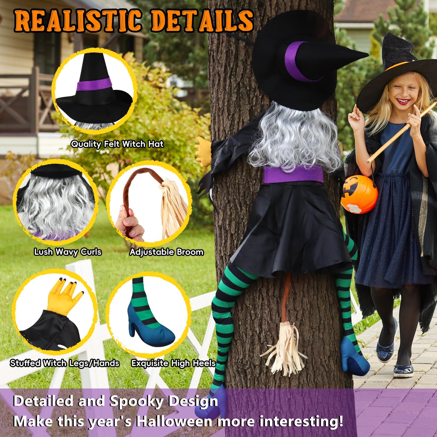 POPGIFTU 64" Crashing Witch into Tree