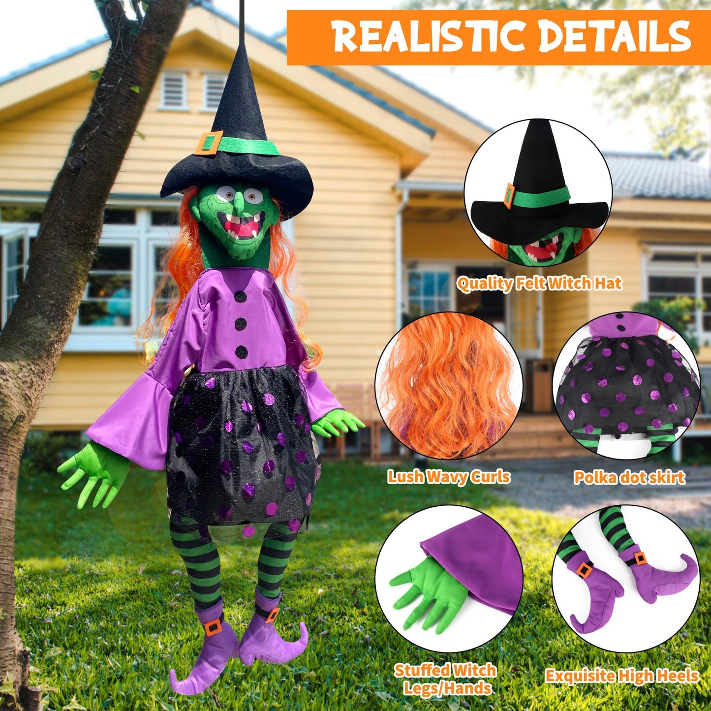 POPGIFTU 64" Crashing Witch into Tree