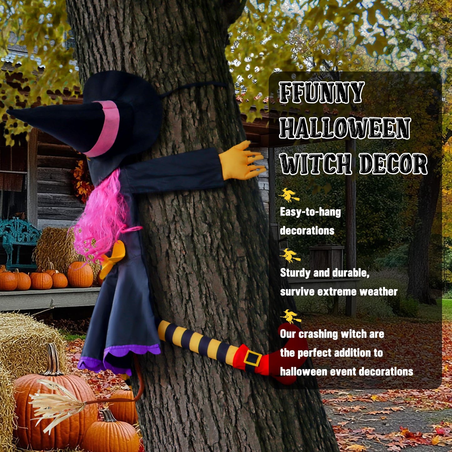 POPGIFTU 64" Crashing Witch into Tree