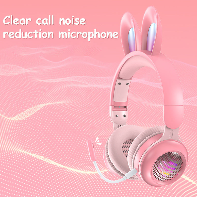 Rabbit Ear  Wireless Luminous Extendable Wheat Headphones - Raifaonline