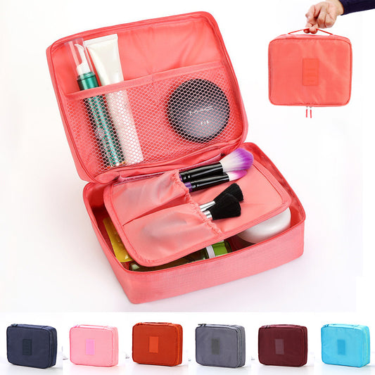 Portable Cosmetic Bag Waterproof Divider Multi-grid Pockets - Raifaonline