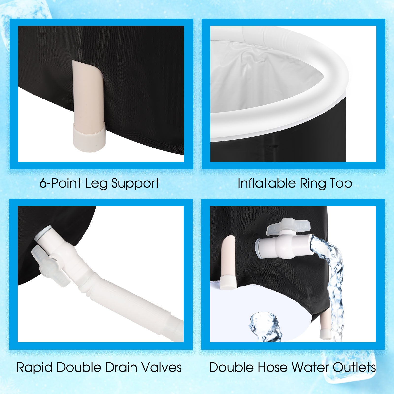 Foldable Ice Tub for Cold Water Therapy and Fitness Recovery - Raifaonline