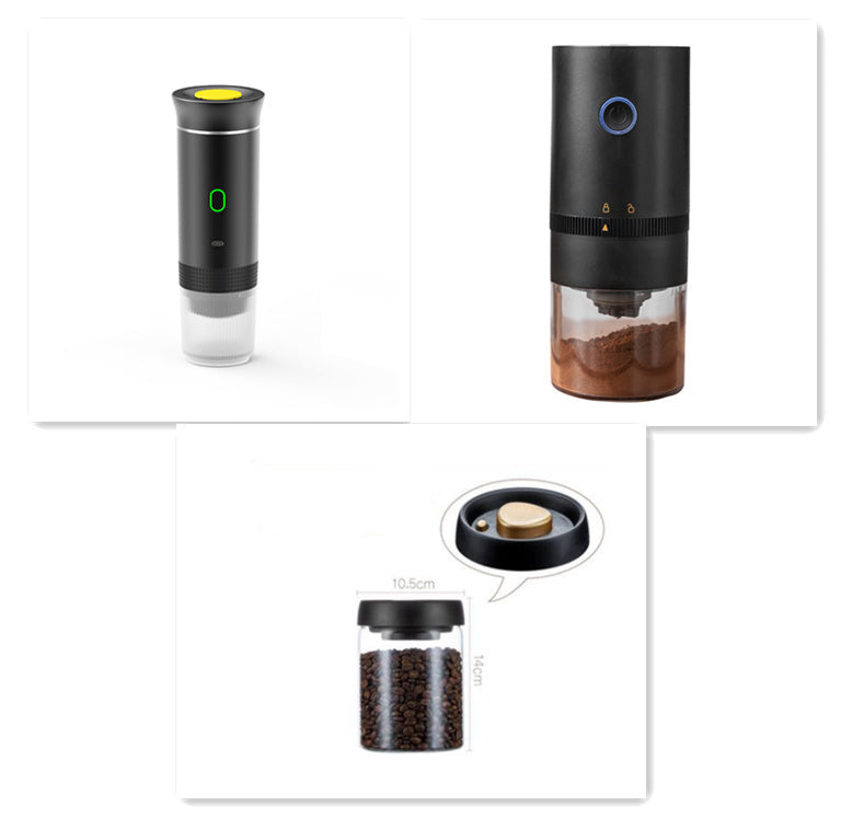 Portable Coffee Machine – 3-in-1 Espresso Maker with Grinder - Raifaonline