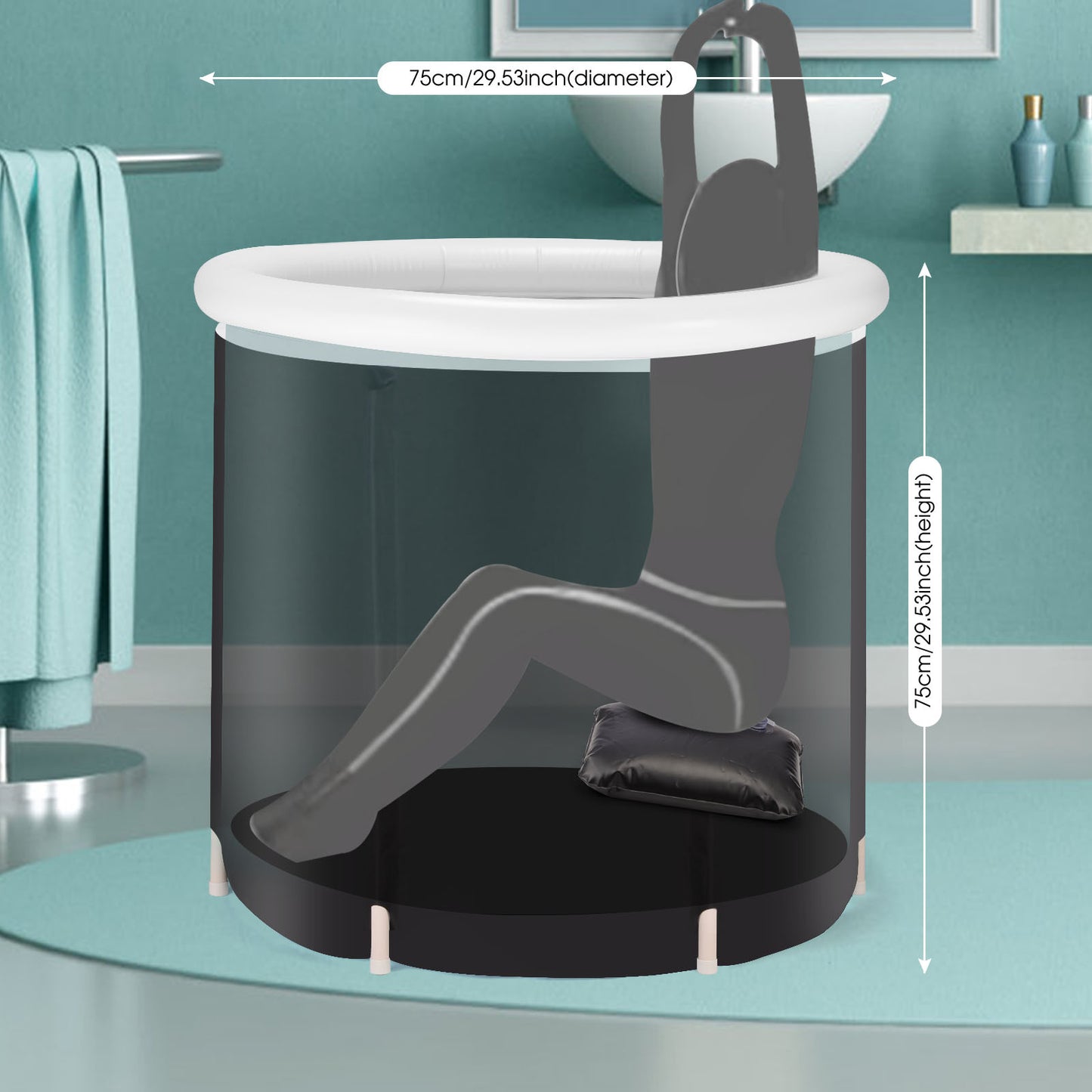 Foldable Ice Tub for Cold Water Therapy and Fitness Recovery - Raifaonline