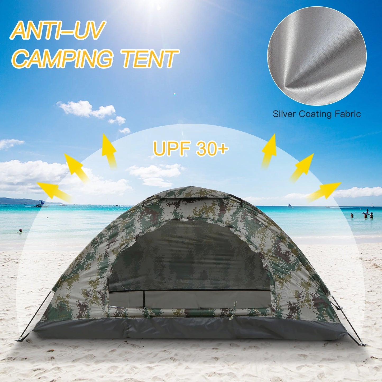 Tomshoo 1/2 Person Ultralight Camping Tent Single Layer