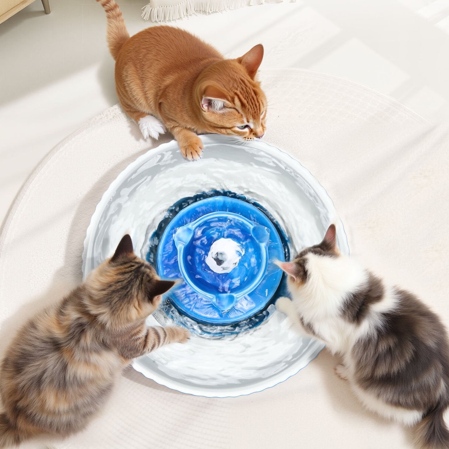 Ceramic Cupcake Pet Water Fountain – 2.1L for Cats & Dogs