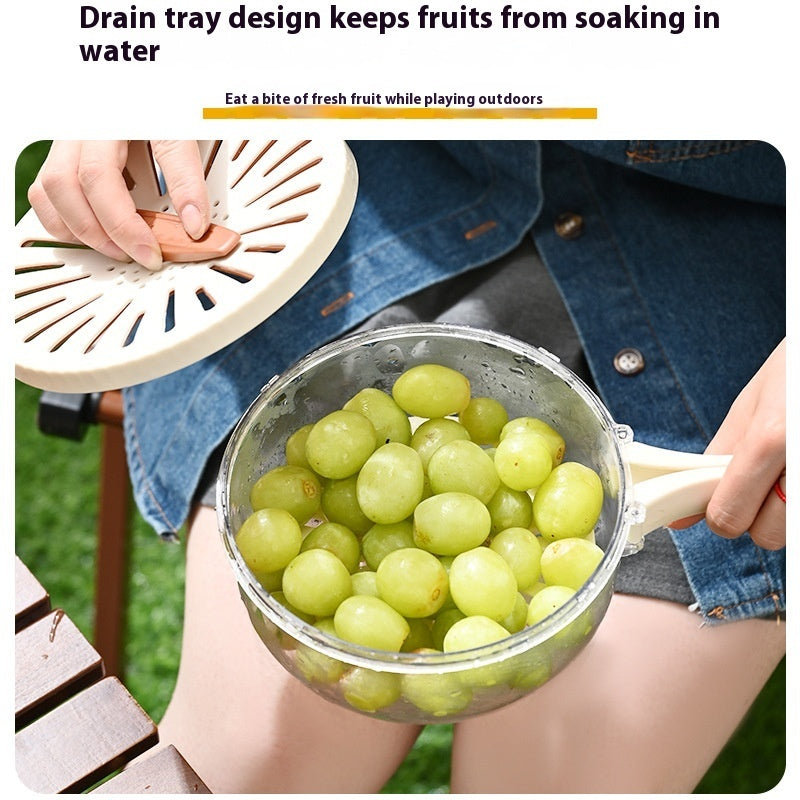 Multifunctional Washing Bowl – Foldable Drain Basket with Lid