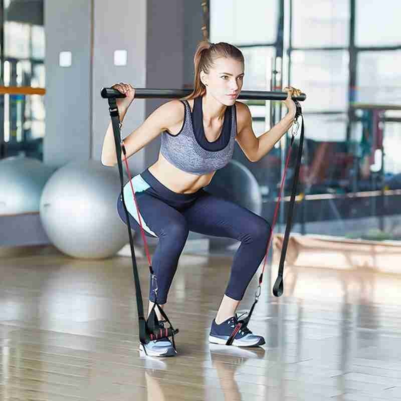 Pilates Bar Kit with Resistance Bands for Home Gym Workouts - Raifaonline