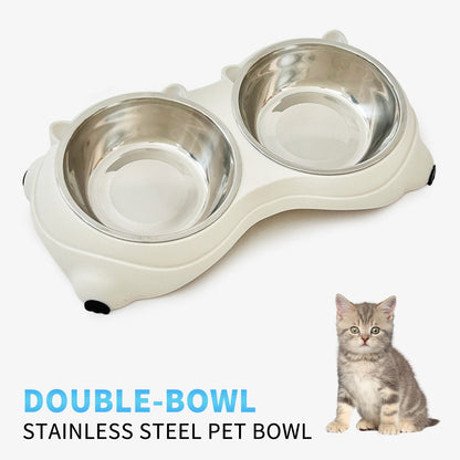 Double Stainless Steel Pet Bowls with Non-Slip Base