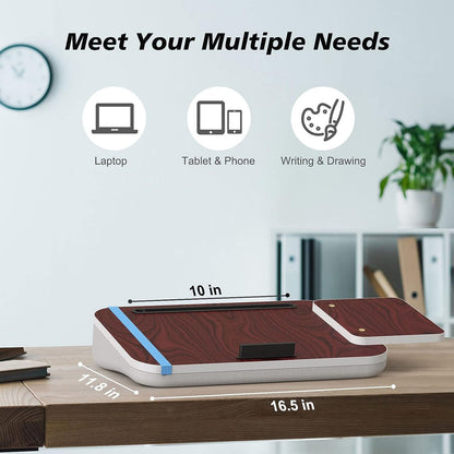 Lap Desk With Cushion, Tablet Holder And Detachable Mouse Tray, - Raifaonline