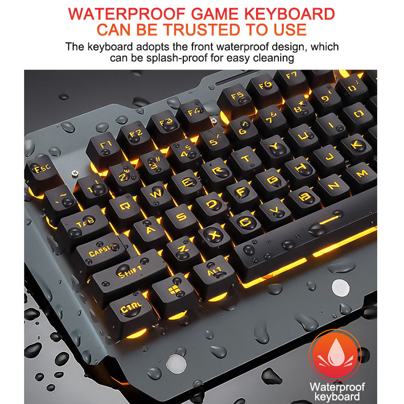 ErgonomicWired Gaming Keyboard with RGB Backlight Phone Holder - Raifaonline