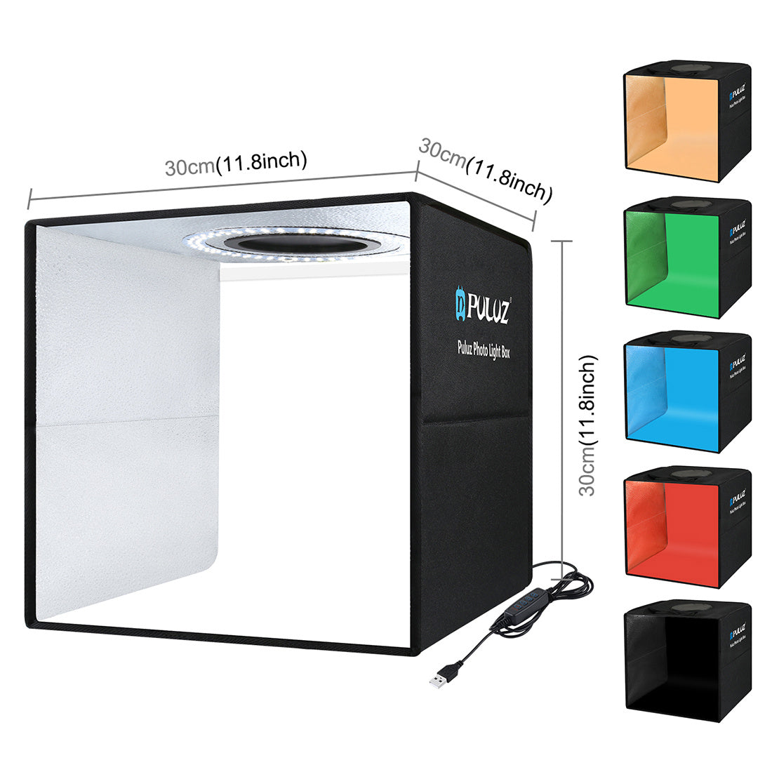 PULUZ 25cm Folding Portable High 97 CRI Ring Light Photo Lighting Studio Set