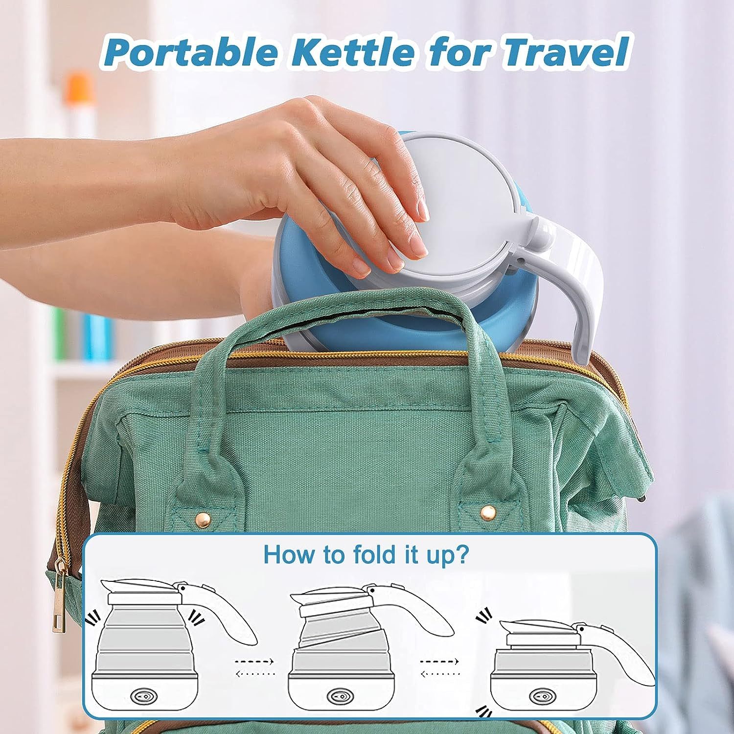 Compact Electric Kettle for Tea and Coffee, Perfect for Camping