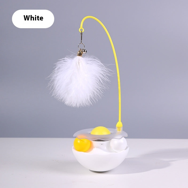 Kitten Play Toy – Wobble Feeder with Teasing Feather Wand - Raifaonline