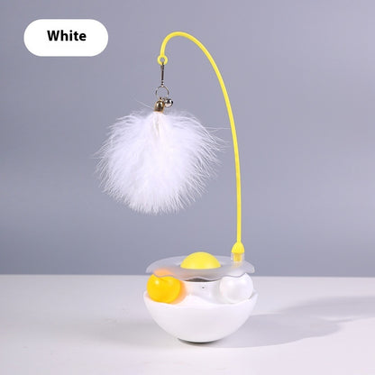 Kitten Play Toy – Wobble Feeder with Teasing Feather Wand - Raifaonline